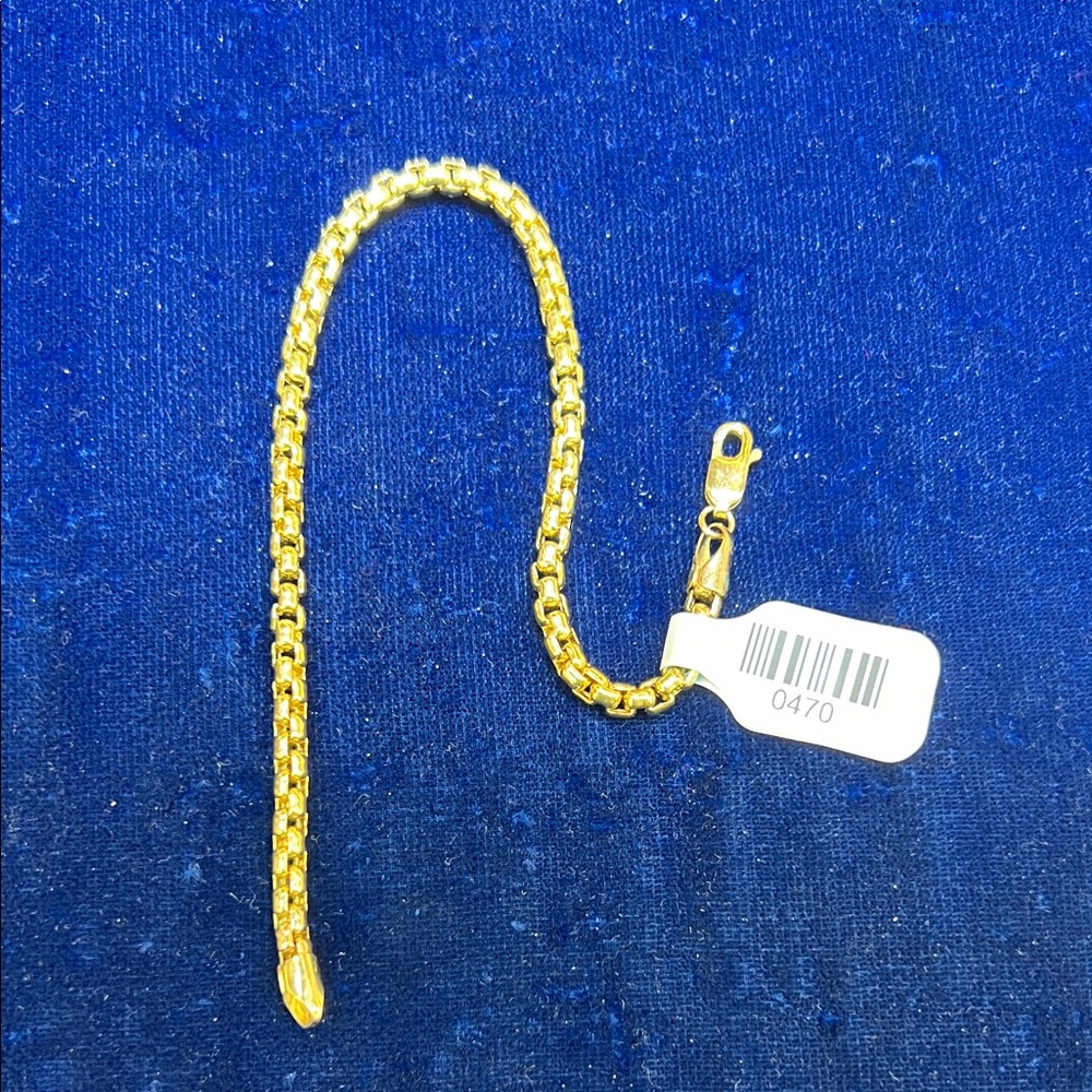 14k yellow Gold Box Chain Bracelet - Elegant Mans Jewelry